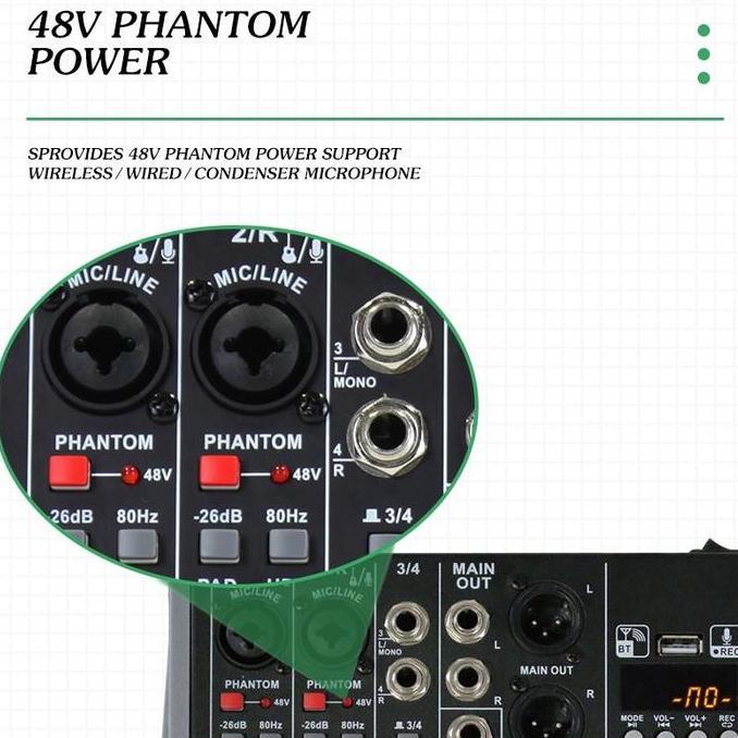 Bisakoya- Aibedo Ak 4 /6/8 Saluran Mixer Audio Profesional Dapat Dihubungkan Ke Catu Daya Mobil 12V 