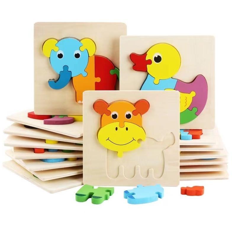 Diskon Poptoys 15*15Cm Mainan Anak Puzzle Balita Mini 3D Puzzle Pastel Kayu Mainan Edukasi Anak