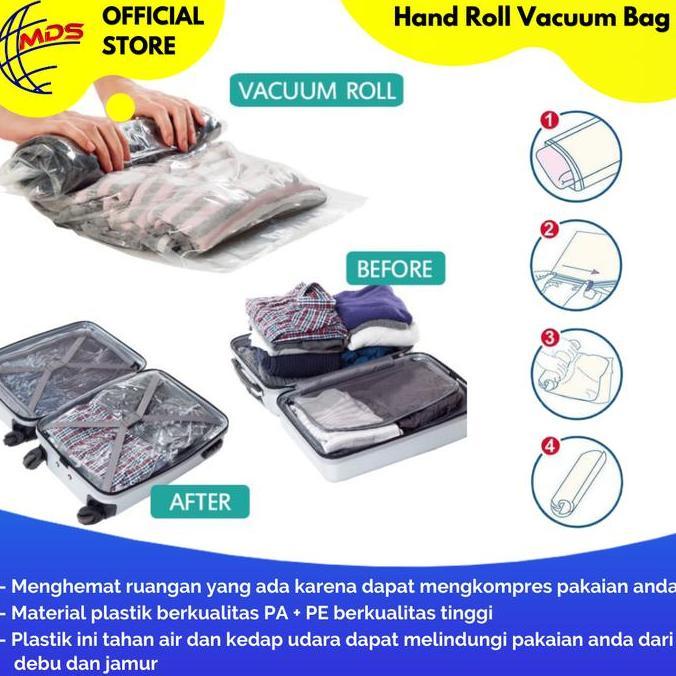 Plastik Vakum Bag Pakaian / Vacuum Bag Travel / Hand Roll Vacuum Bag