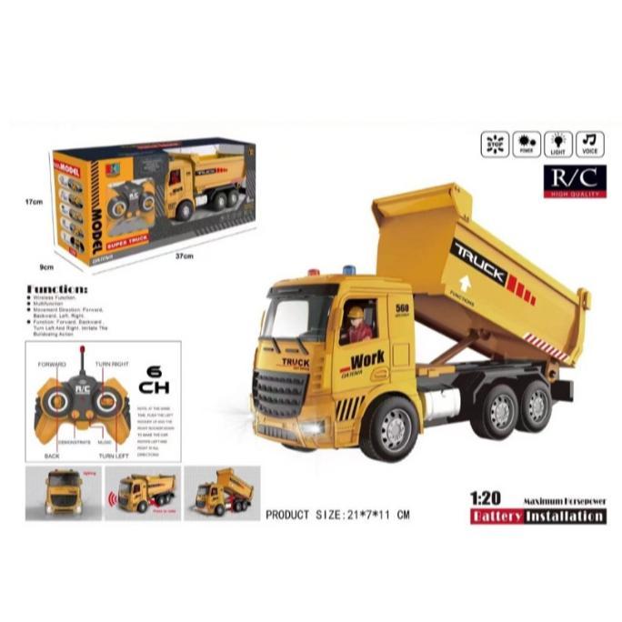 Original Js Mainan Anak Rc Beko Truck Konstruksi Molen Super Dump Truk Remote Control Terlaris Termu