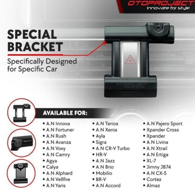 Phone Car Holder All New Brio BRV Mobilio Otoproject Tatakan Hp Mobil