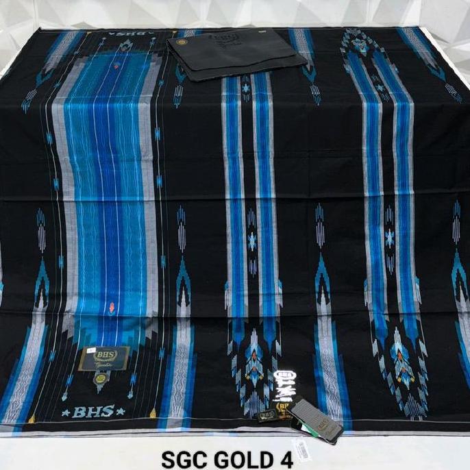 Sarung BHS Snature SGC kualitas gold jahit tengah Songket Hitam