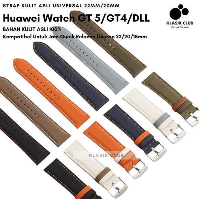 Strap Smartwatch Quick Release 22mm 20mm 18mm Kulit Asli / Tali Jam Smartwatch Huawei Watch GT 5 GT 