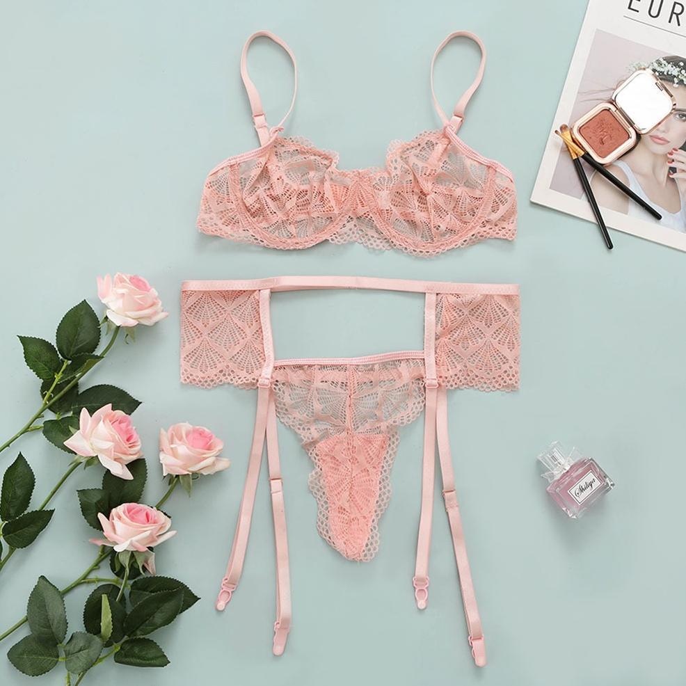 GN4585 sexy lingerie bra set transparan bra berkawat lingerie wanita