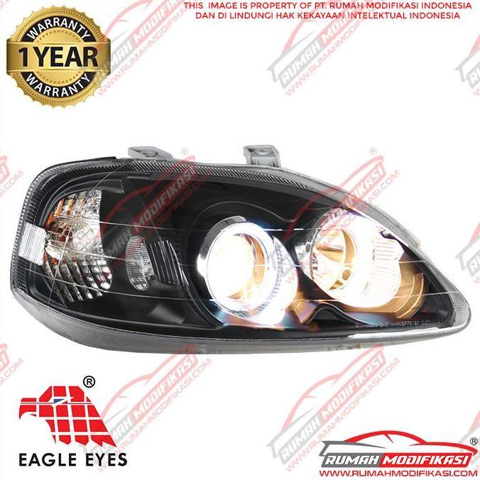 HEADLAMP - HONDA CIVIC FERIO 1999-2000 - ANGLE EYES - BLACK Ready