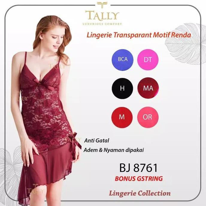 Murah Tally Baju Tidur / Lingerie 8761 Free Size Bahan Renda