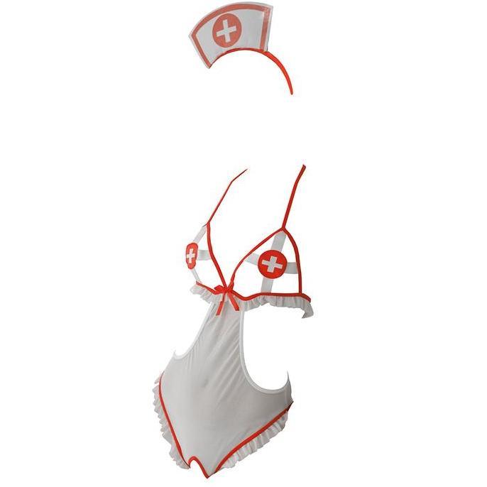 Grosir L1245 Lingerie Sexy Baju Dinas Malam Wanita Seksi Costume Suster Perawat Nurse