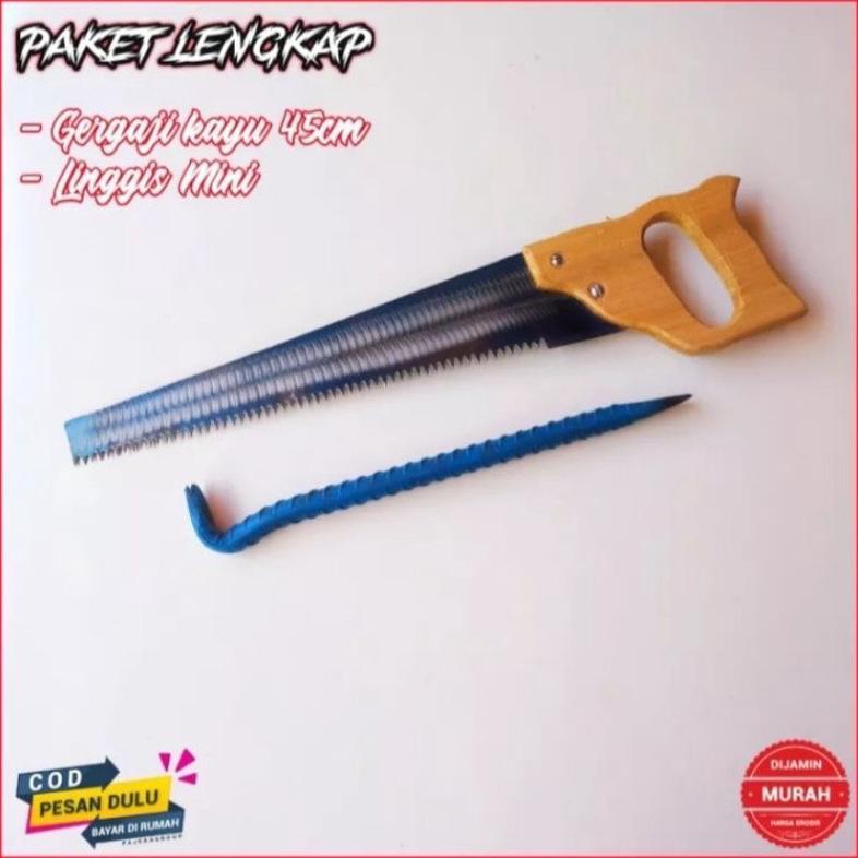 BEST SELLER PAKET ALAT PERTUKANGAN LENGKAP LINGGIS, GERGAJI, PALU | PERALATAN TUKANG SERBAGUNA