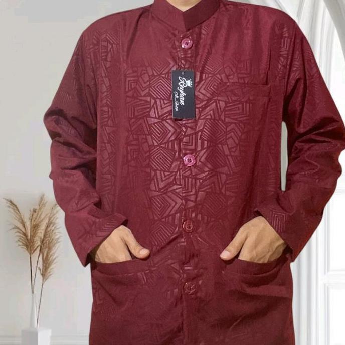 baju koko dewasa koko sultan embos koko muslim langan panjang  Pria Kain atasan