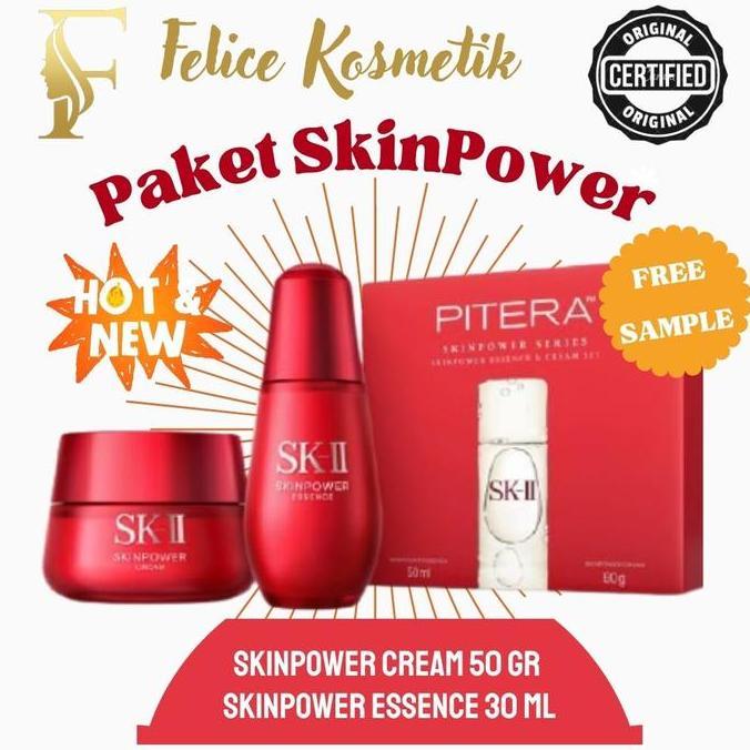 SK-II SKII SK II PAKET SKINPOWER CREAM 50 SKINPOWER ESSENCE 30