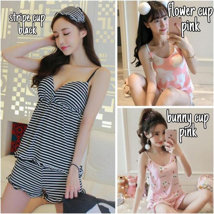 Grosir Set Tank Top Wanita Sexy / Setelan Seksi Impor / Baju Lingerie Korea I