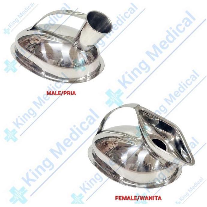 Urinal Pispot Pasien Stainless Pria/Wanita