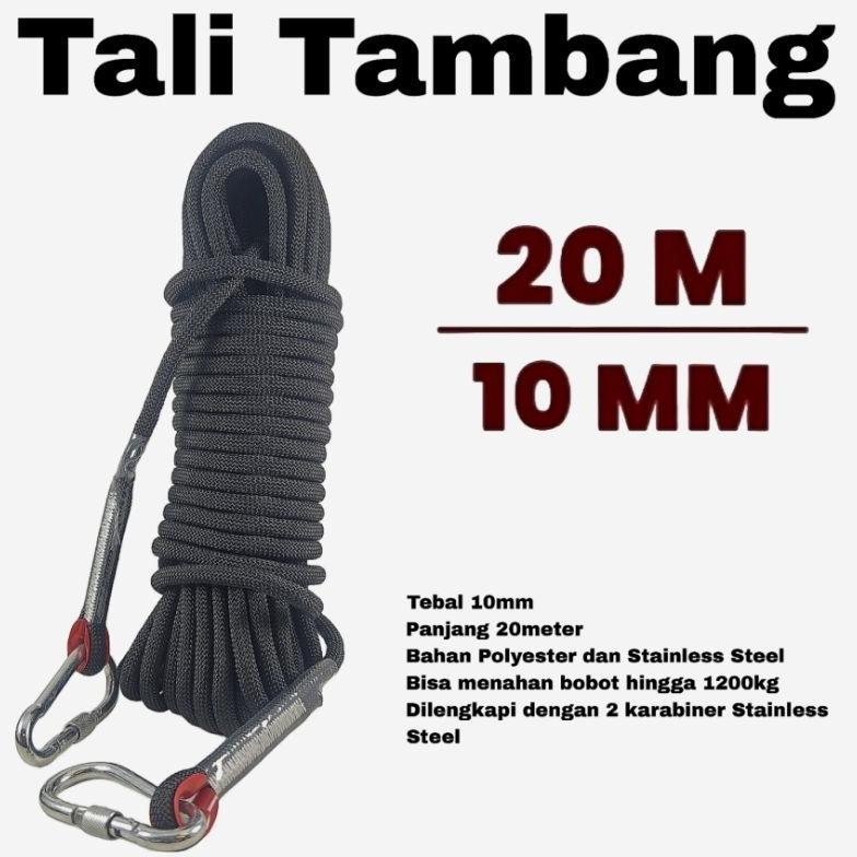 Tali Tambang 10mm Tali Panjat Tebing Polyester 20 Meter