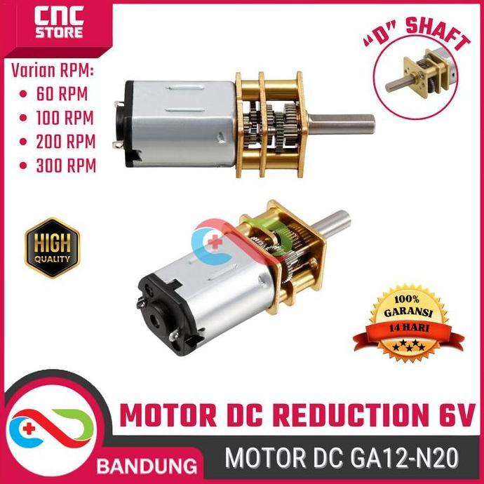 VATERCOM Motor DC GA12-N20 Micro DC Gear Motor Motor Gearbox Torsi Tinggi untuk DIY & Robotik
