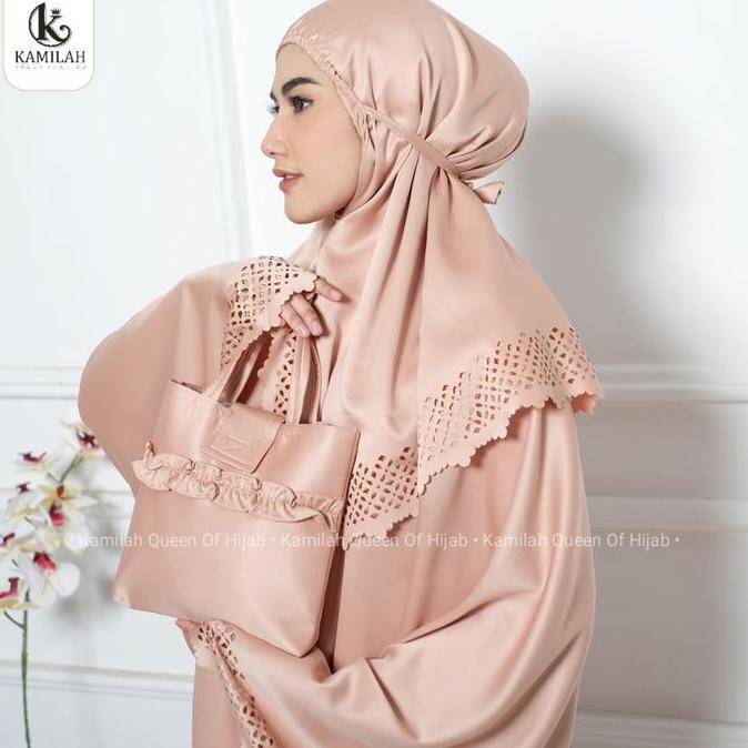 [Beli Lokal] Mukena Dewasa Sutra Velvet Lembut Lasercut Susun Nayara Mewah Silky Cantik