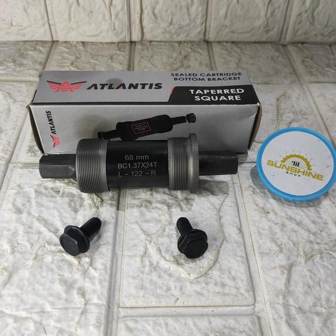 BB Kotak Bearing 122 ATLANTIS As Square Tengah Bottom Bracket 122mm Untuk Crank Sepeda MTB Lipat Sel