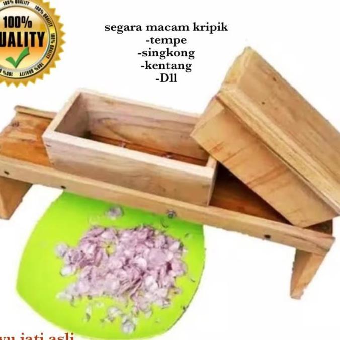 Allthebest- alat pengiris bawang merah keripik kentang keripik pisang kayu jati