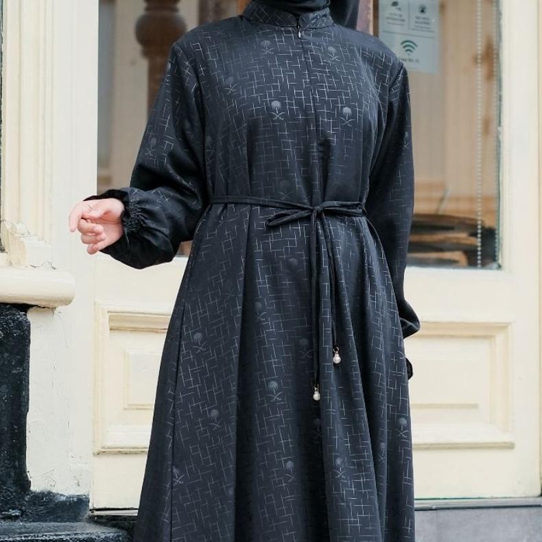 New Deals Azmi 93 -  Gamis Abaya Turki Polos Embos Palm Gamis Dress Muslim Ld 120
