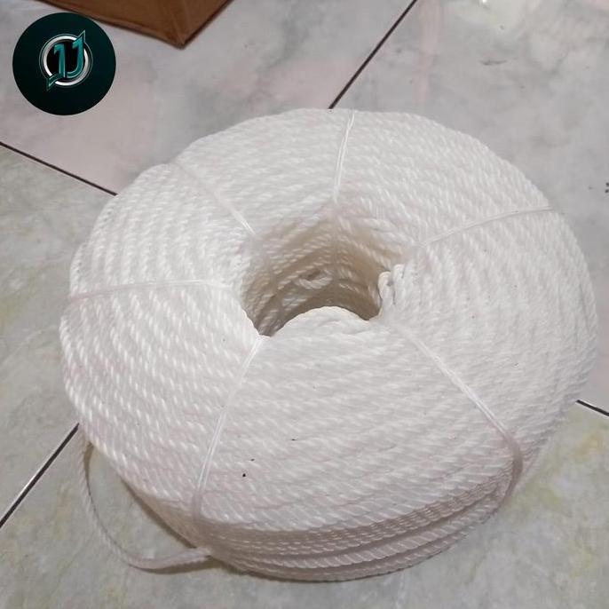 Tali Tambang Kecil plastik Nilon Tambang Putih 4mm Per 15. Meter