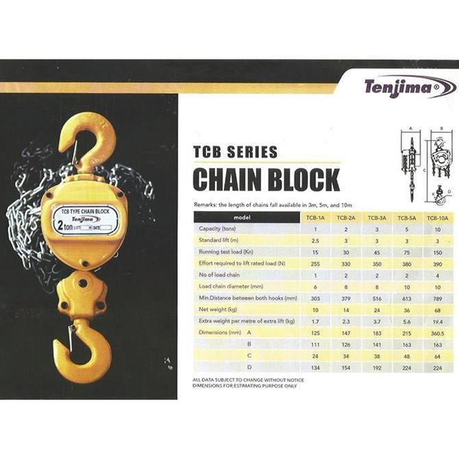 CHAIN BLOCK 2 TON 10 METER TAKEL 2 TON 10 METER Tenjima