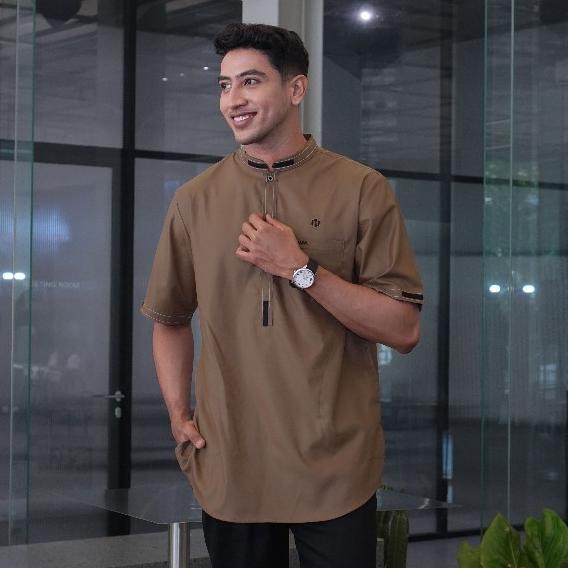 NEW HIMADA KOKO ZAFAR PENDEK DEWASA KURTA BAJU MUSLIM PRIA DEWASA POLOS LENGAN PENDEK KOKO SUNNAH