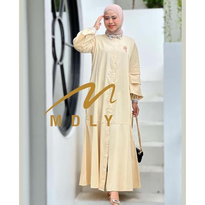 Baju  Gamis Wanita Basic Tycia dress by Mdly Fit Lembut Muslim Nyaman Panjang Remaja