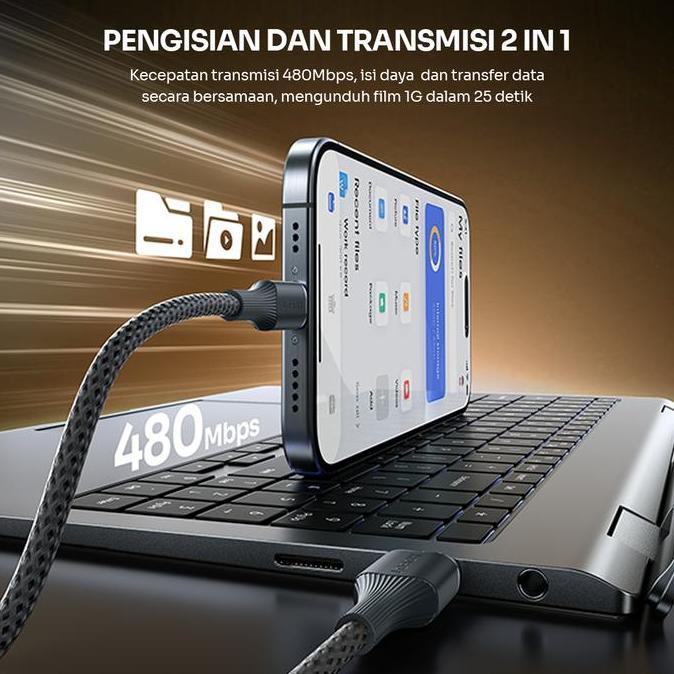 Peganz_Daydo - Robot Warna Lava Data Cable Fast Charging 1Cm Rnc1 - Kabel Data 3A Type-C Original - 