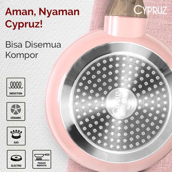 Cypruz Color Marble Fry Pan / Wajan Penggorengan Anti Lengket