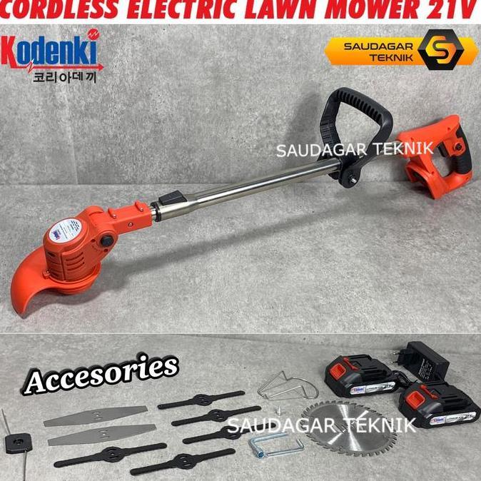 Mesin Potong Rumput Baterai Cordless Grass Cutter Trimmer Kodenki