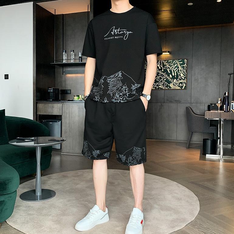 CUCI GUDANG BAJU 1 SET PRIA ONE SET PRIA BAJU SETELAN PRIA KOREA KAOS  BAJU SATU SET PRIA OUTFIT PRI