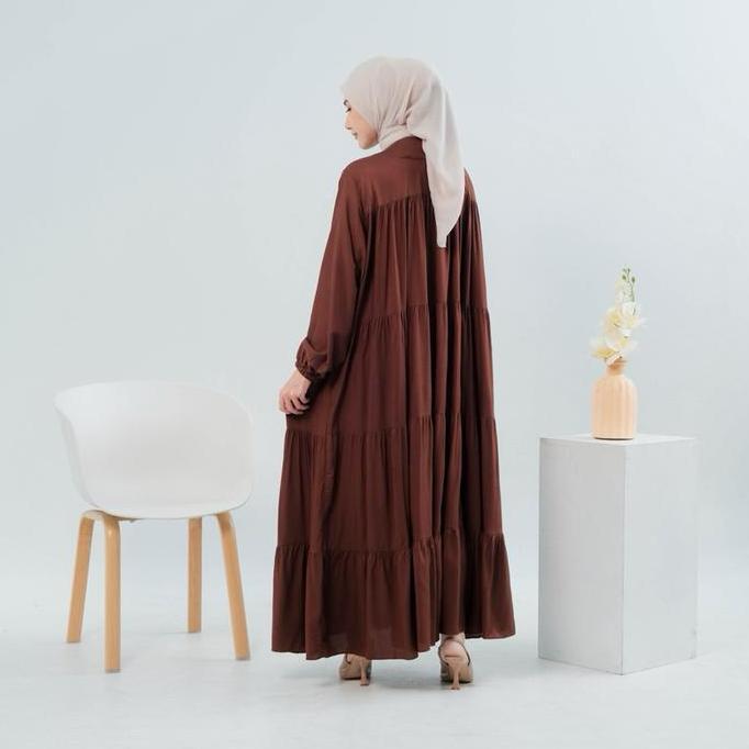 SyifaZakia- Shafiya Maxi Dress Bahan Rayon Twill Premium Kancing Gamis