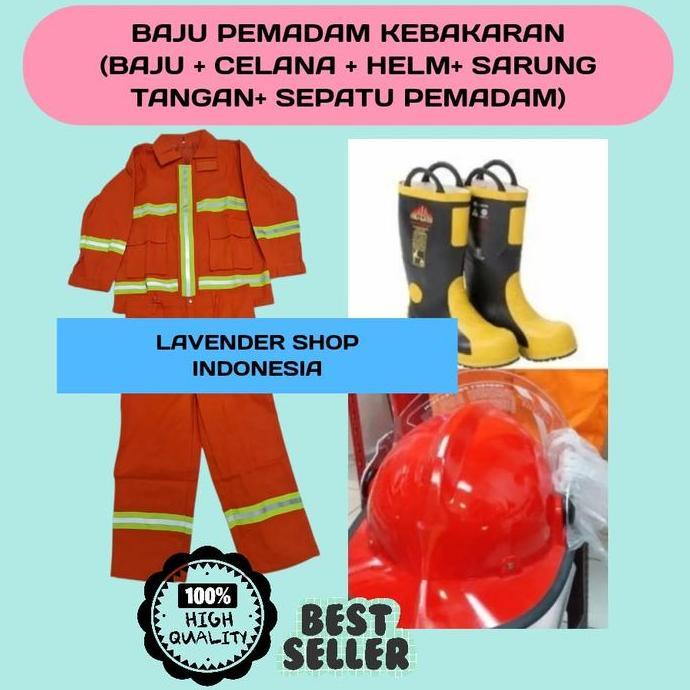 paket baju pemadam kebakaran / sepatu pemadam kebakaran / helm pemadam