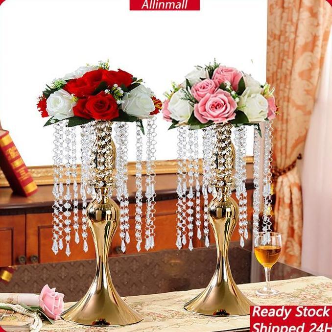 Stok sudah siapCOD Vas bunga hiasan dekorasi ruang tamu mewah pajangan lemari kaca luxurious wedding