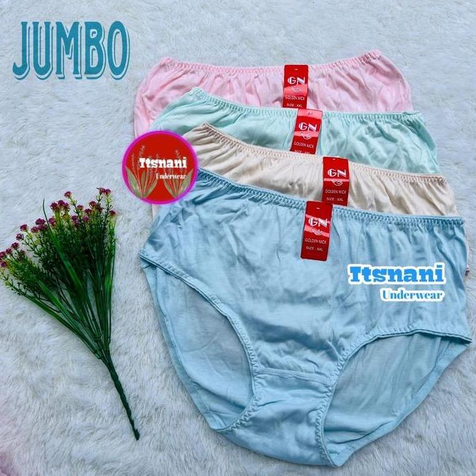 Nixwhat- Cd Wanita Golden Nick Jumbo Bahan Katun | Celana Dalam Wanita Lusinan Ukuran Besar