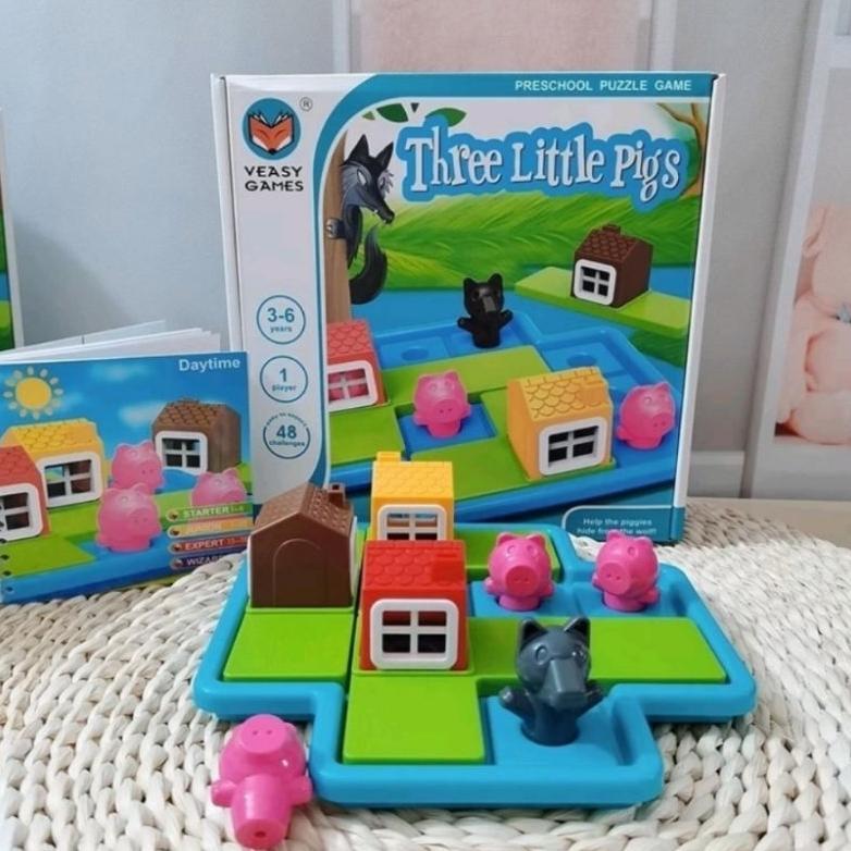 [VY] Puzzle Board Game Three Little Piggies - Mainan Edukasi Anak