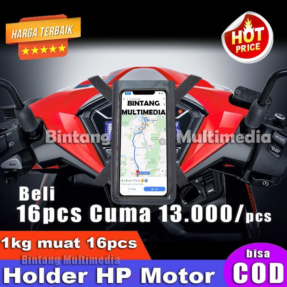 FAVORIT Phone Holder HP Waterproof untuk di Motor Anti Air Tas Gojek Grab Layar Sentuh Touchscreen S