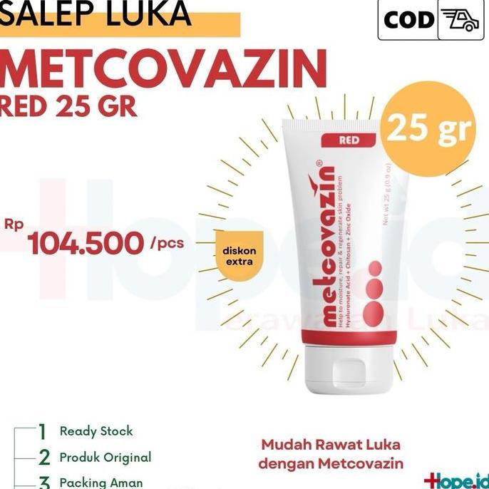 Medkit- Metcovazin Red - Salep Luka Lecet Dengan Zinc Oxide Dan Hyaluronate Acid