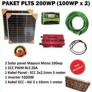 TERBARU - Paket PLTS Solar Panel Tenaga Surya 200WP