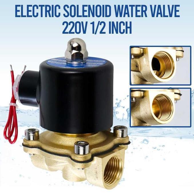 Solenoid valve elektrik kuningan keran air otomatis 220V tahan karat