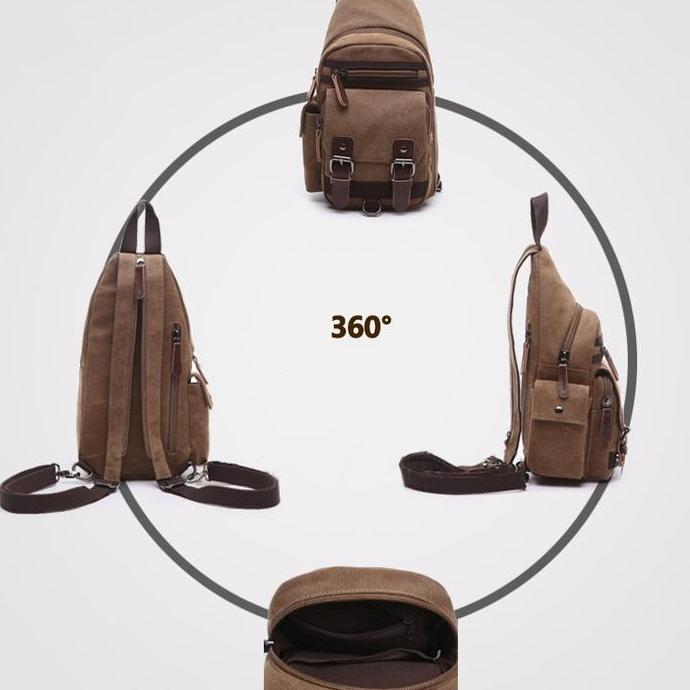 DS68 >> Tas Punggung Pria Kanvas Klasik Tas Bahu Import Tas Pria Multifungsi Ransel Pria Kecil Hitam