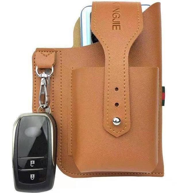 DF252 - SARUNG DOMPET HP Pinggang PRIA Kulit Asli 100% OSSHP01