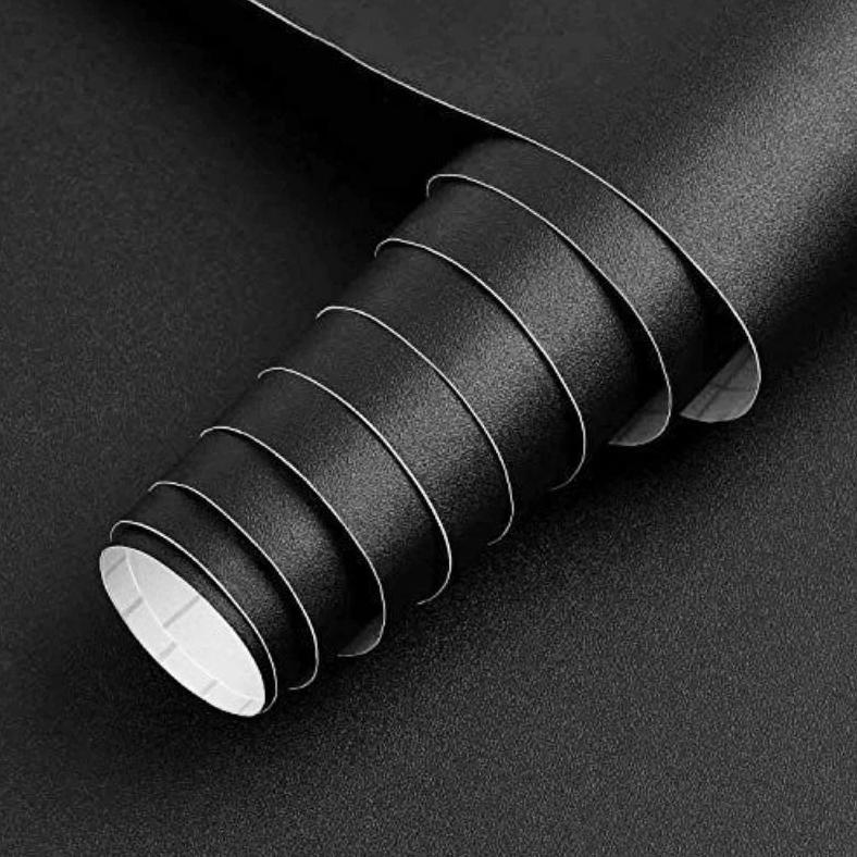 OFFICIAL STIKER SKOTLET HITAM DOFF KASAR KULIT JERUK LEBAR 50 CM