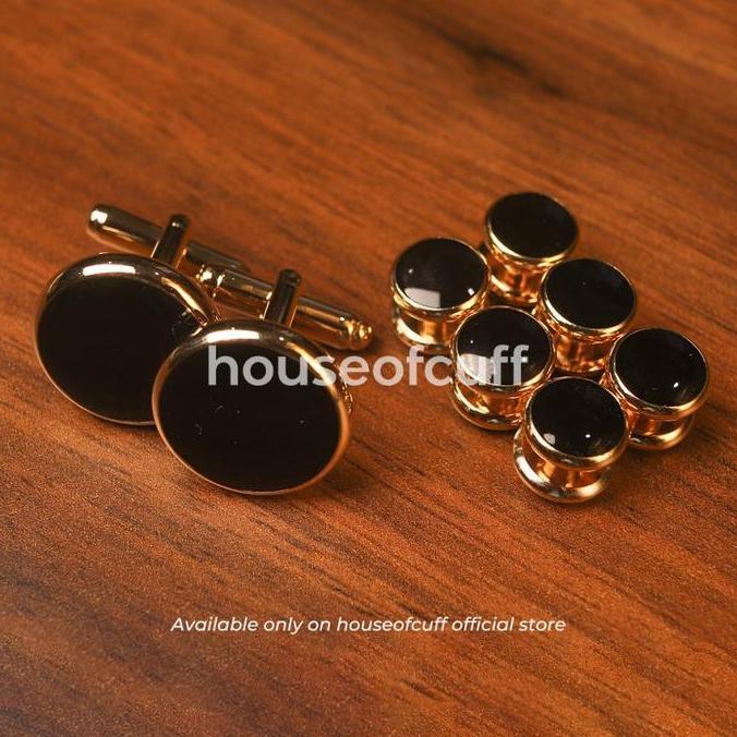 CUFFLINK MANSET KANCING KEMEJA TUXEDO BLACK STUDS BUTTON & CUFFLINKS