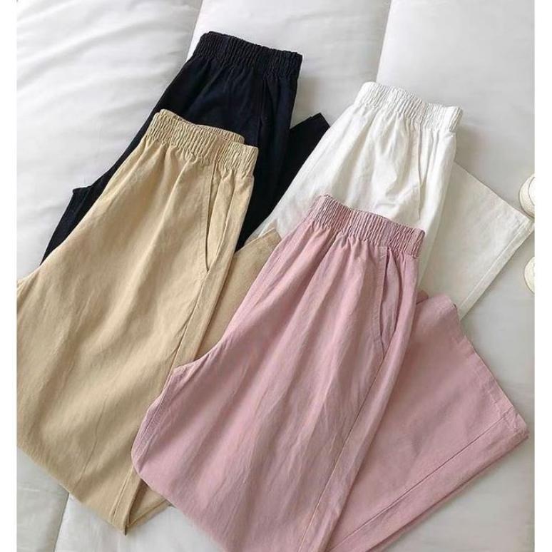 FLASH SALE Kulot Linen Mery Saku Belakang Fuul Kolor Nyaman FLASH SALE