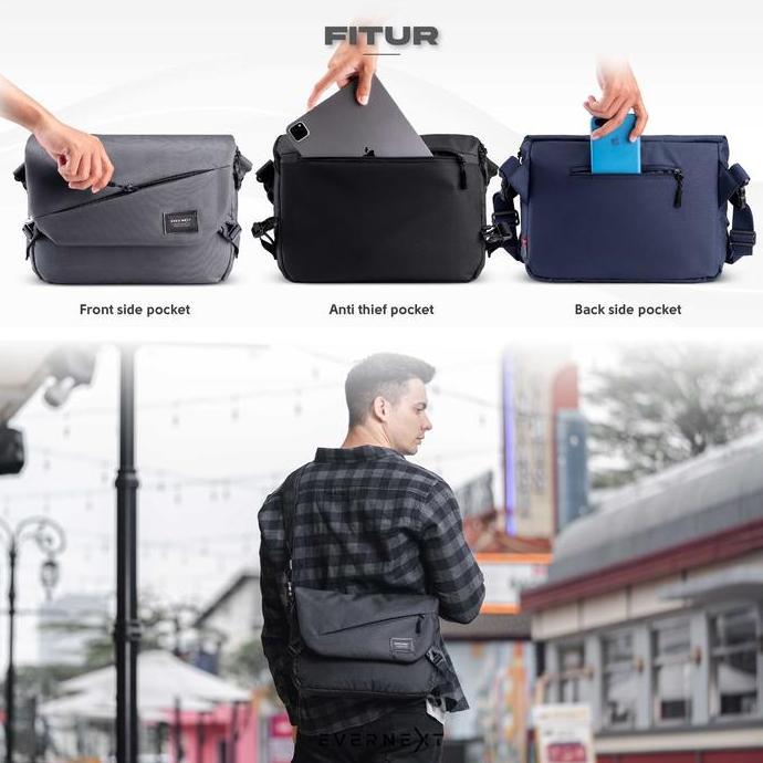 EVERNEXT - Messenger Bag Pria Tas Selempang Pria Tas Selempang Laptop Terbaru