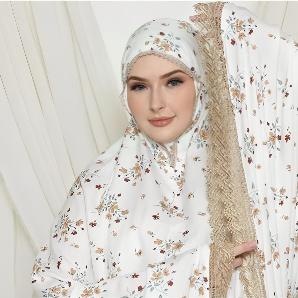 Unik Mukena Katun 2In1 | Mukena 2In1 Resleting Mukena Dewasa Motif Renda Set Tas Traveling Motif Bun