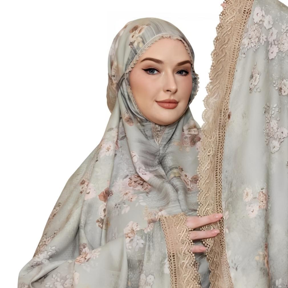 Gratong Mukena Katun 2In1 | Mukena 2In1 Resleting Mukena Dewasa Motif Renda Set Tas Traveling Motif 