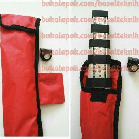 ukur 5 meter 5m 5 m survey theodolite wateass levelling st Rambu bak