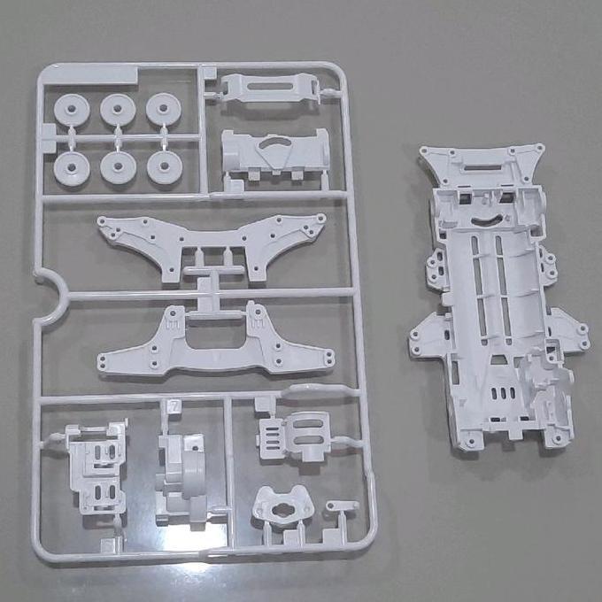 Chassis + Gearbox VZ Putih Ori Tamiya Chassis VZ Putih Ori