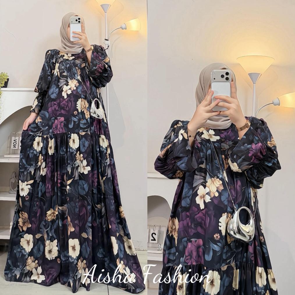 Grosir Gamis Rayya Series Gamis Jumbo Rayon Diamond Gamis Motif Lengan Panjang